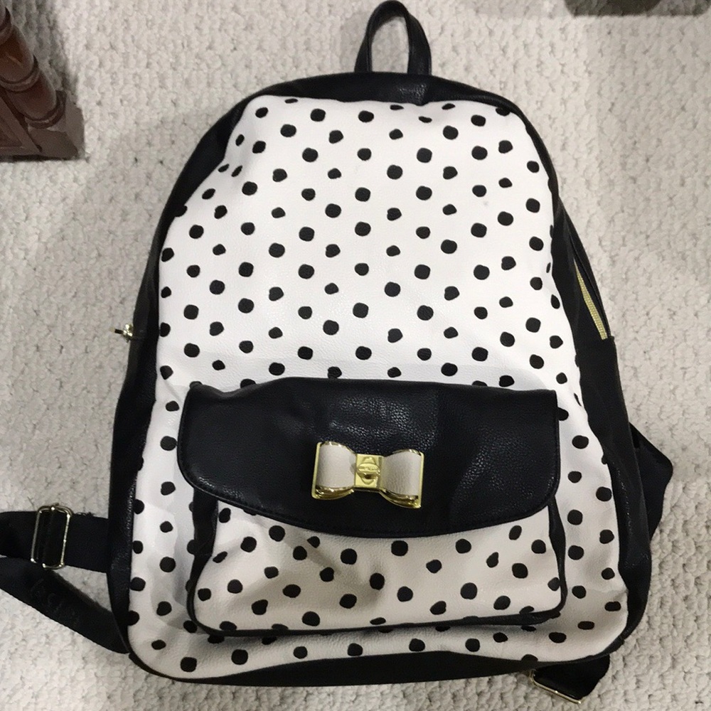 Great condition Betsy Johnson Polka dot backpack